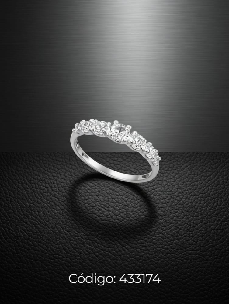 ANILLO ZIRCON FINO DEGRADE PLT. IMPORTANTE
