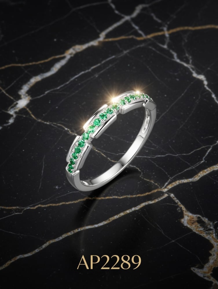 ANILLO ZIRCON 1/2 INFINITO PLATEADO IMPORTANTE