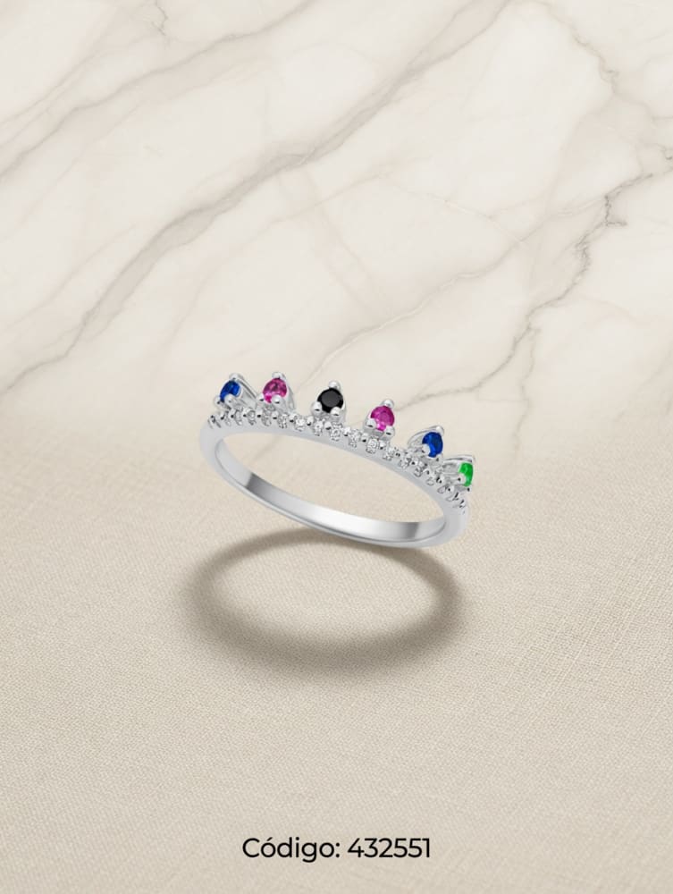 ANILLO ZIRCON FINO CORONA PLT. IMPORTANTE