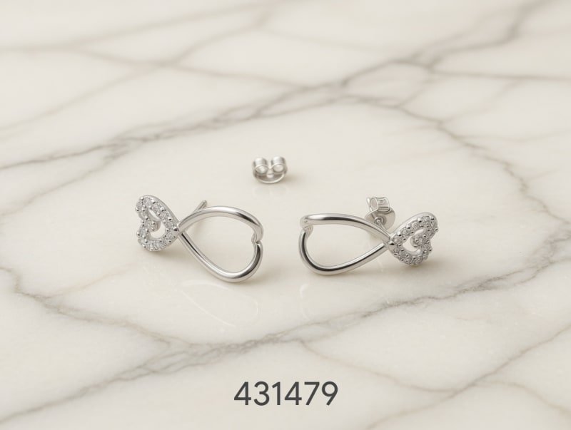 AROS ZIRCON CORAZON PASANTE PLT. IMPORTANTE