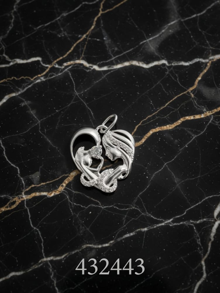 DIJE MICROPAVE ZIRCON MADRE E HIJO PLT. IMPORTANTE