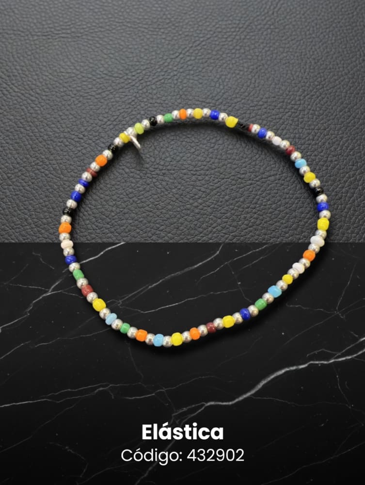 PULSERA CON CRISTALES COLORES PLT. IMPORTANTE