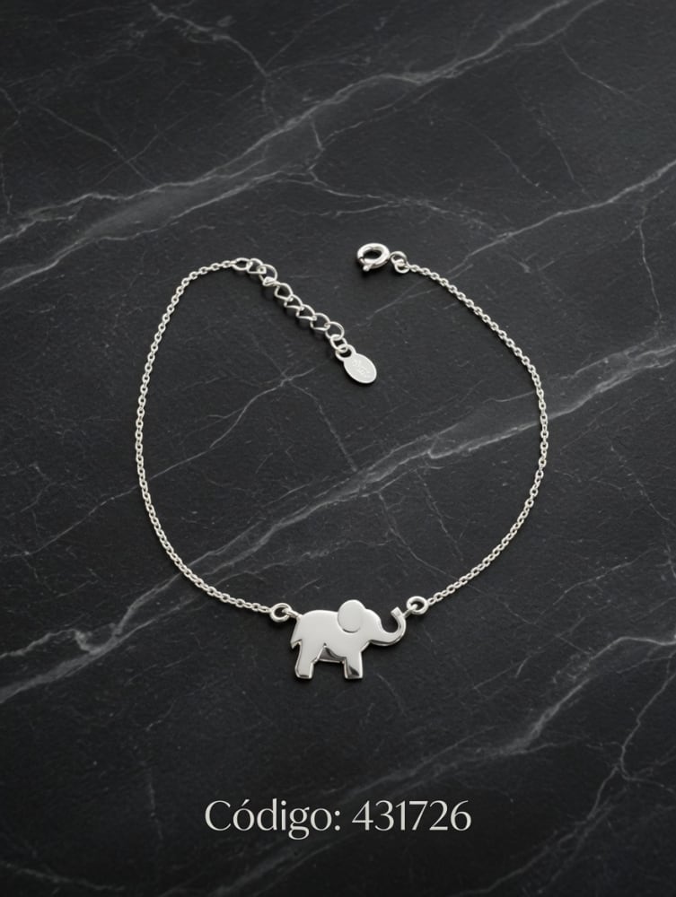 PULSERA MACIZA CON DIJE ELEFANTE LT. IMPORTANTE