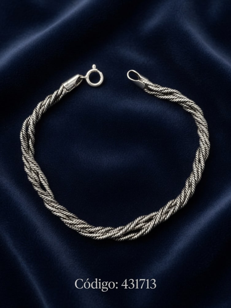 PULSERA MACIZA RETORCIDA PLT. IMPORTANTE