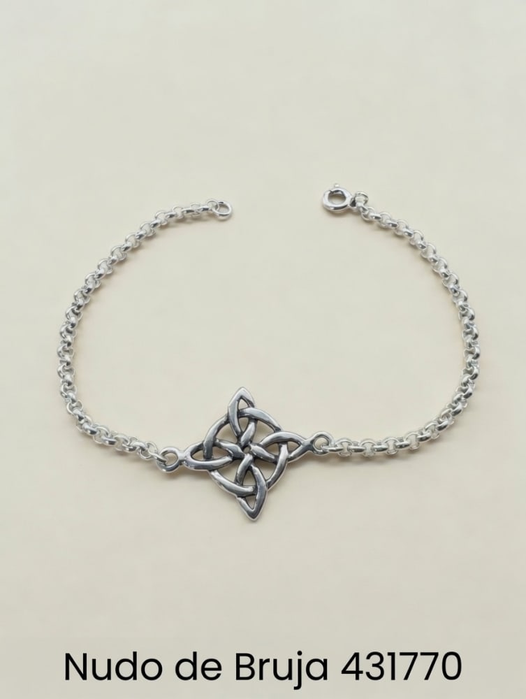 PULSERA MACIZA NUDO BRUJA PLT. IMPORTANTE
