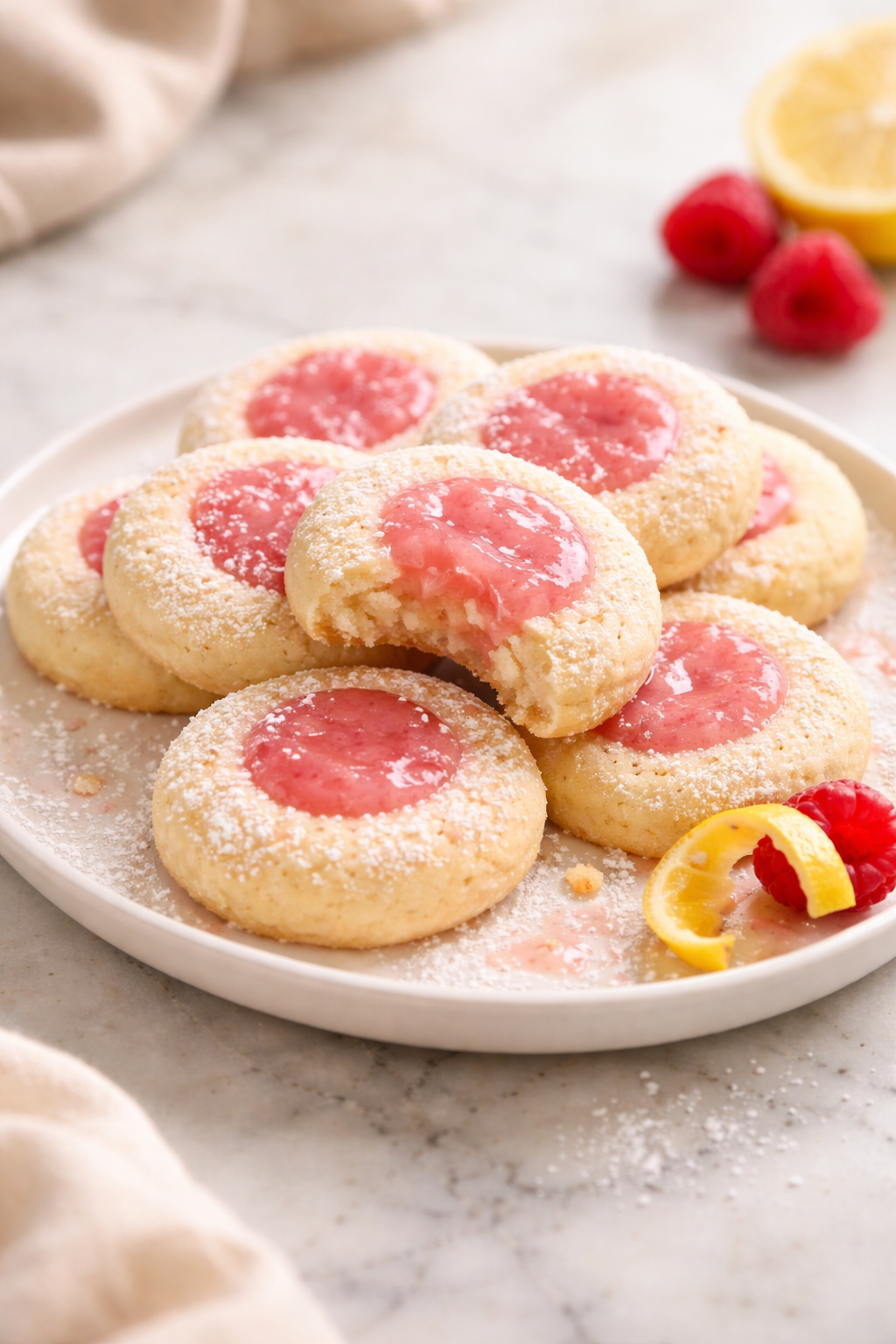 Pink Lemonade Thumbprint Cookies serving image