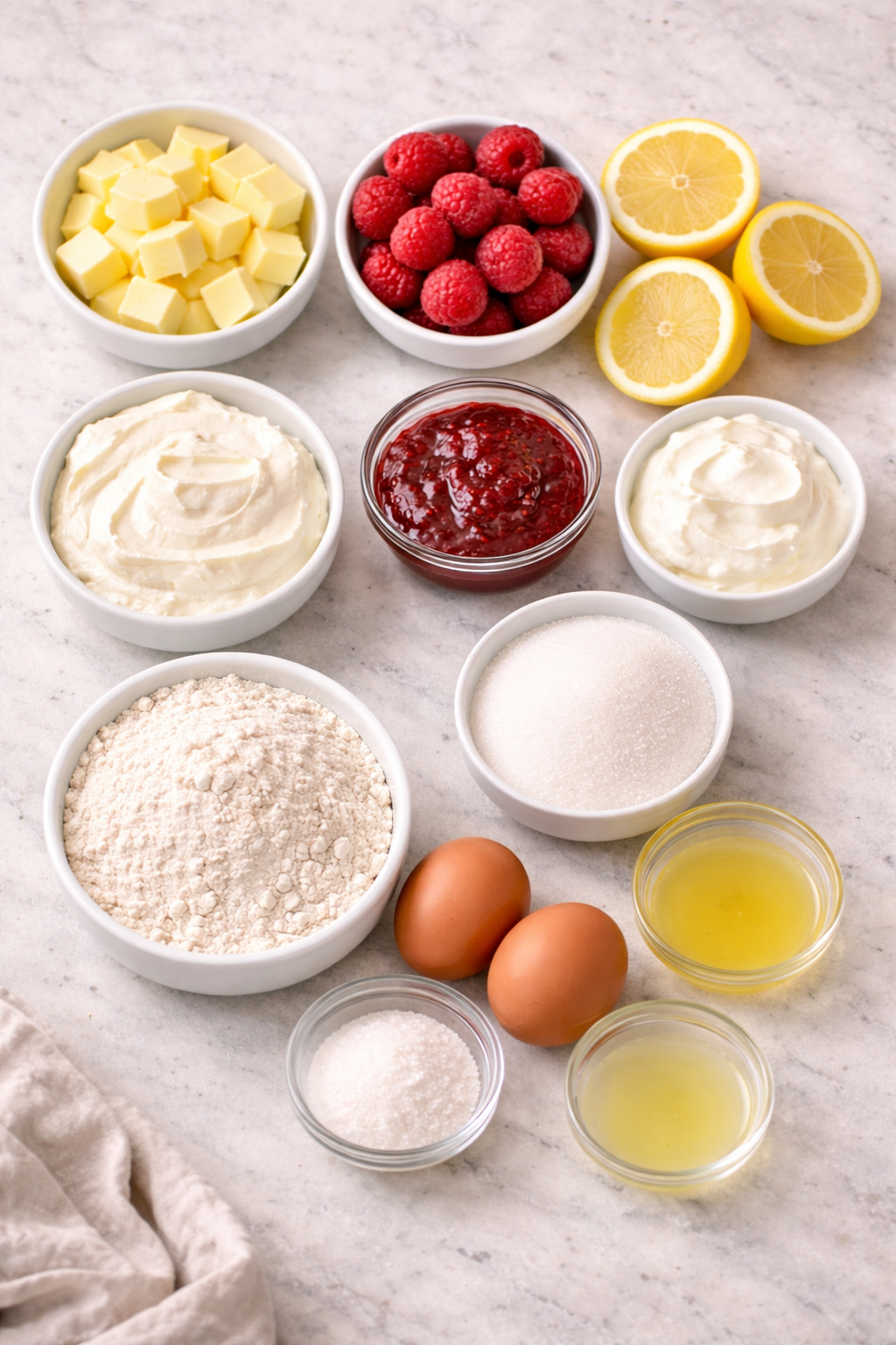 Oven-Baked Lemon Raspberry Swirl Bars Recipe Perfect for Spring 3 Lemon Raspberry Swirl Bars Recipe Perfect For Spring ingredients image