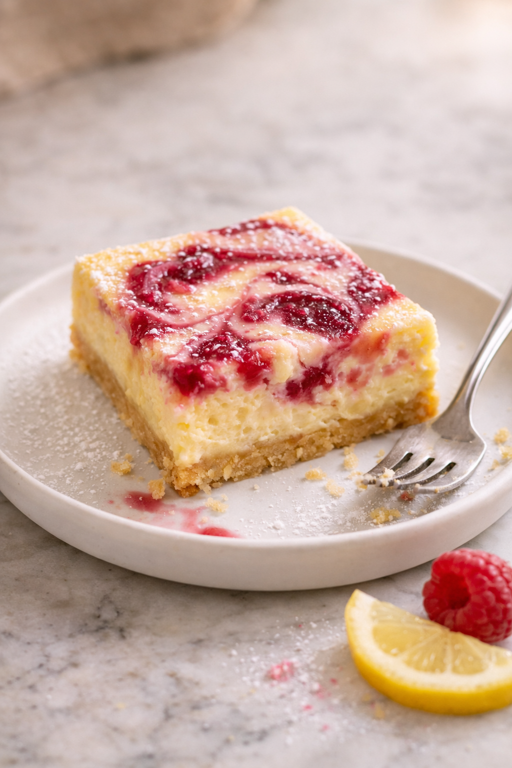 Oven-Baked Lemon Raspberry Swirl Bars Recipe Perfect for Spring 2 Lemon Raspberry Swirl Bars Recipe Perfect For Spring serving image