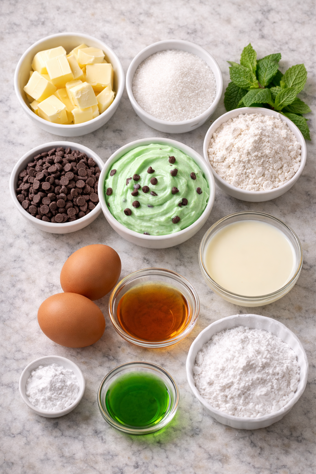 Mint Chocolate Chip Cake ingredients image
