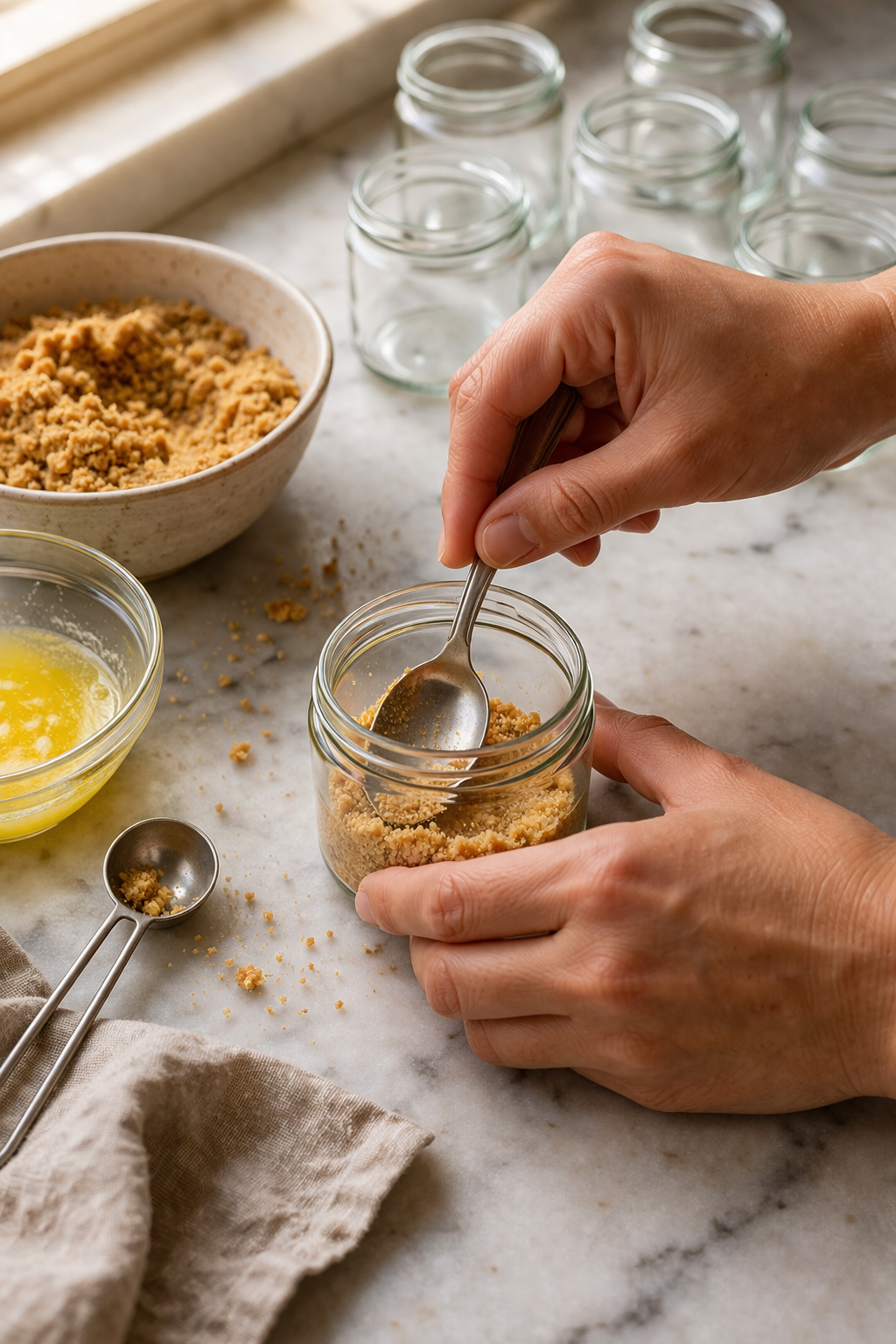 Robin's Egg Fudge Jars process image
