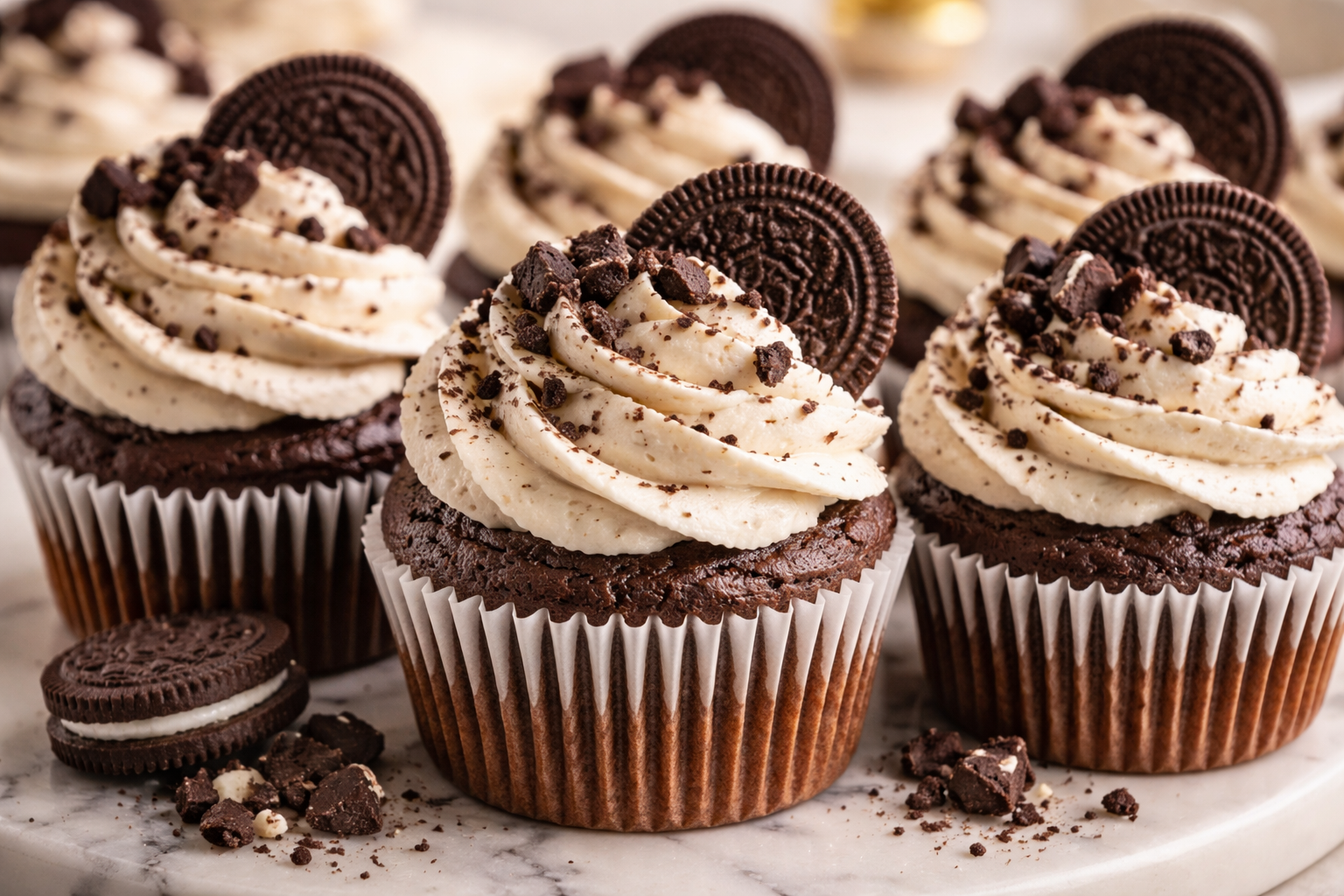 Cookies and Cream Cupcakes recipe card image