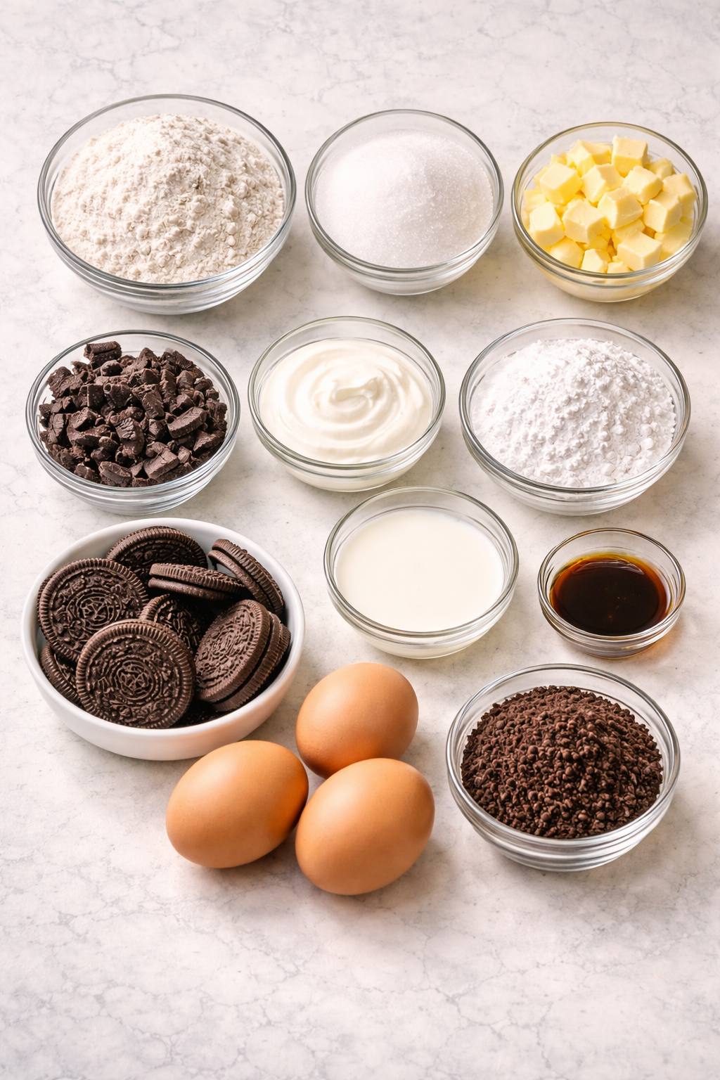 Cookies and Cream Cupcakes ingredients image