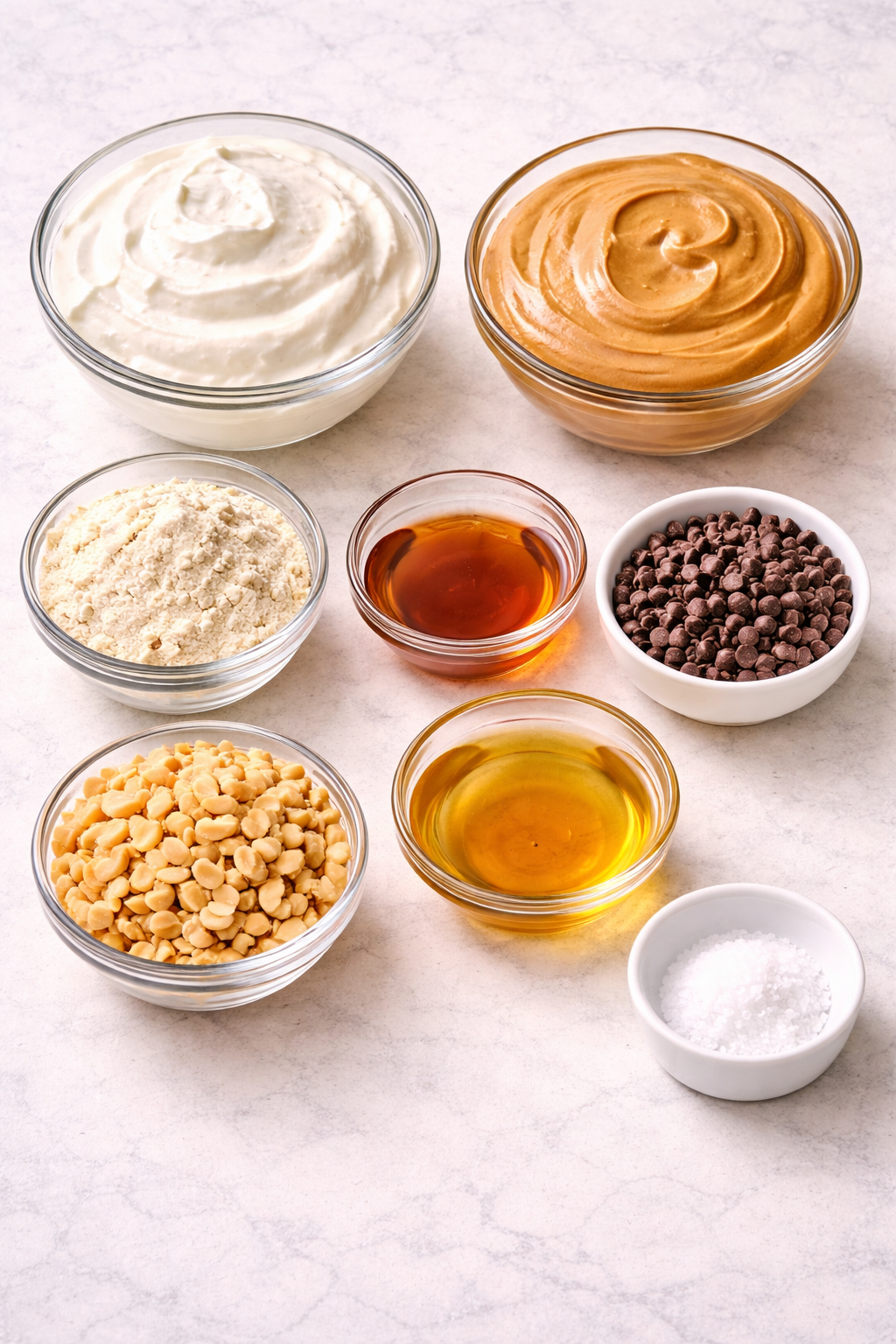 High Protein Frozen Peanut Butter Greek Yogurt Bites ingredients image