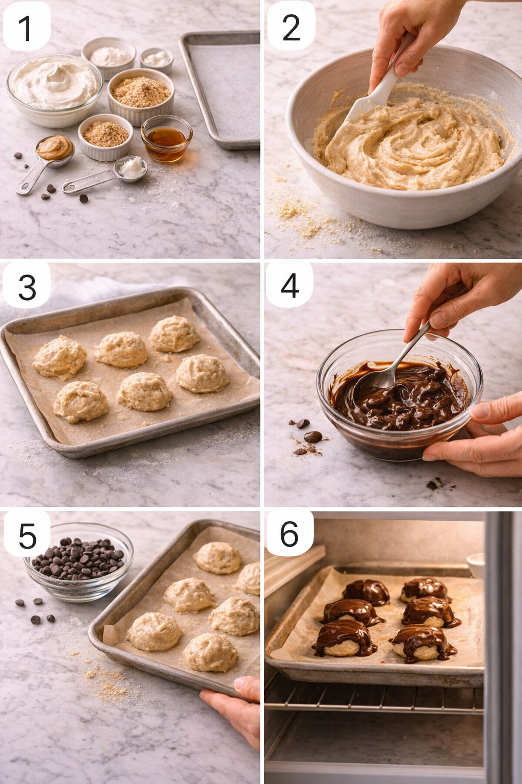 High Protein Frozen Peanut Butter Greek Yogurt Bites process image