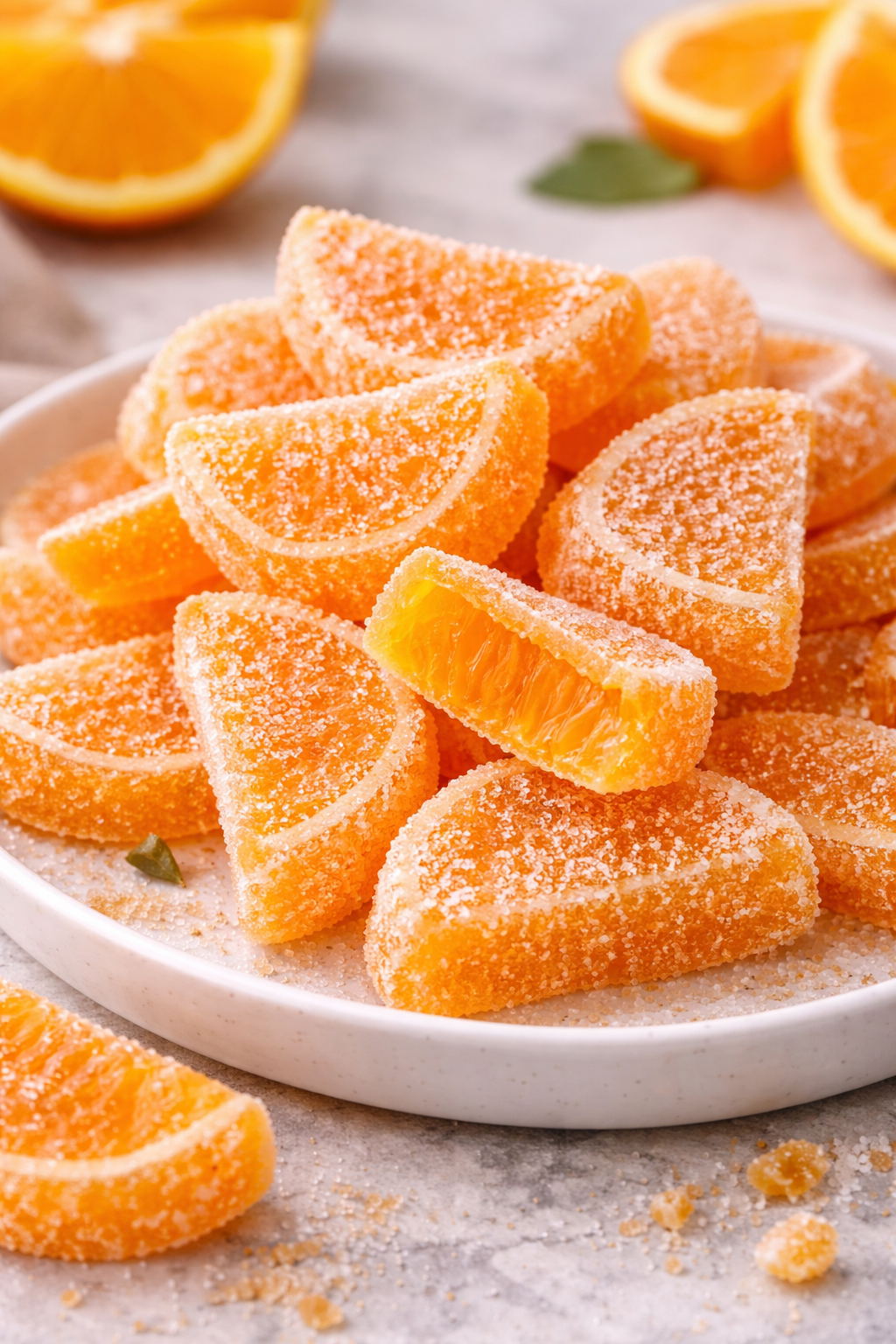 Homemade Orange Candy A Bright Chewy Treat With Classic Citrus Flavor serving image