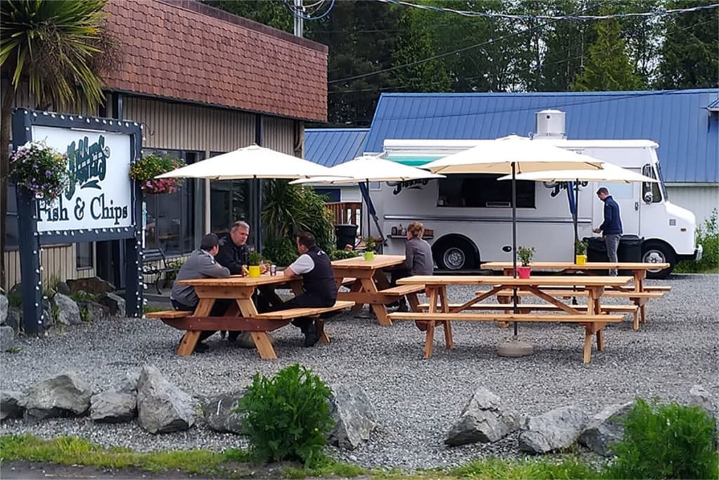The Jiggers Fish and Chips food truck in Ucluelet