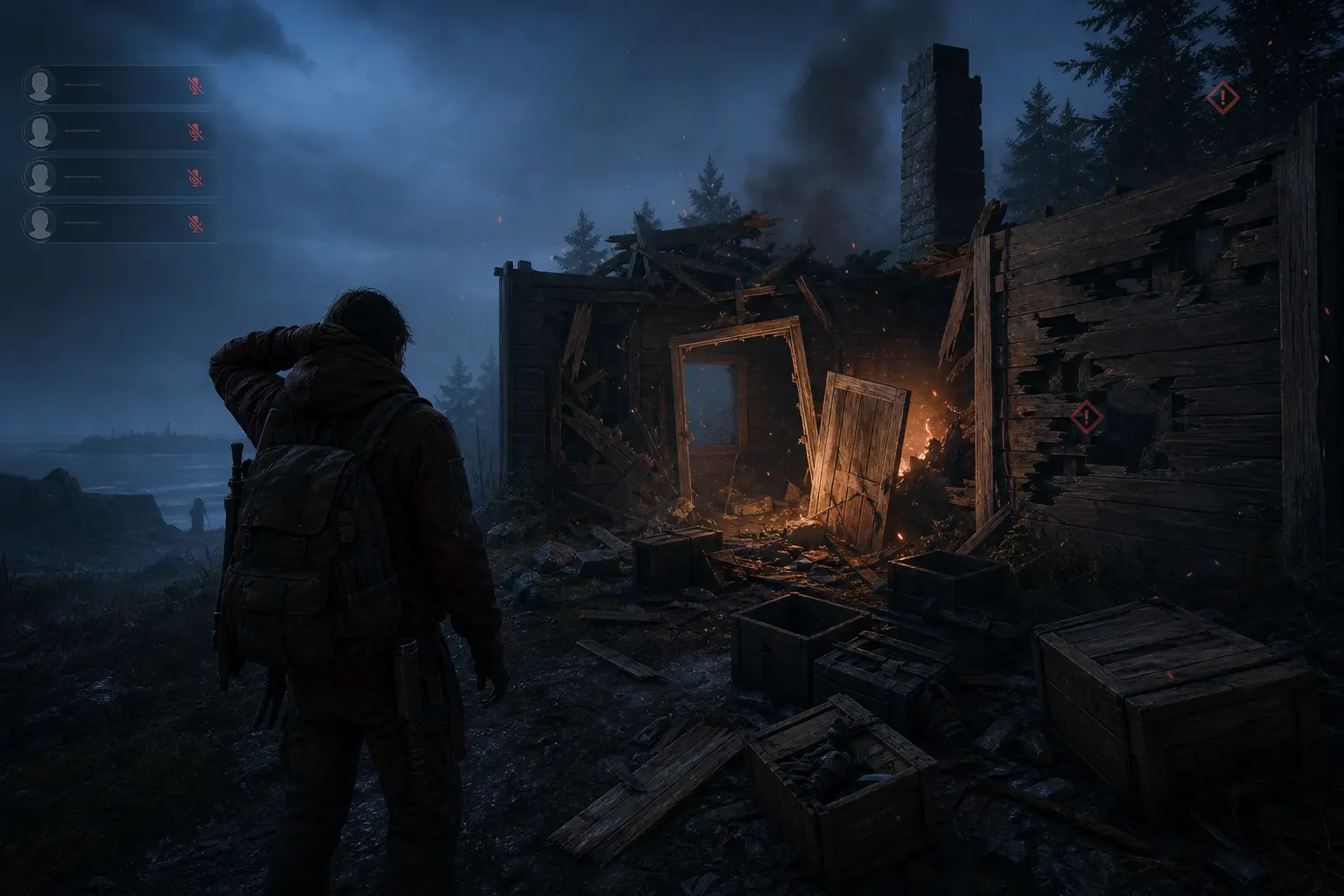 Yalnız Rust oyuncusunun raid baskısı ve ekip eksikliği yaşadığı karanlık survival sahnesi