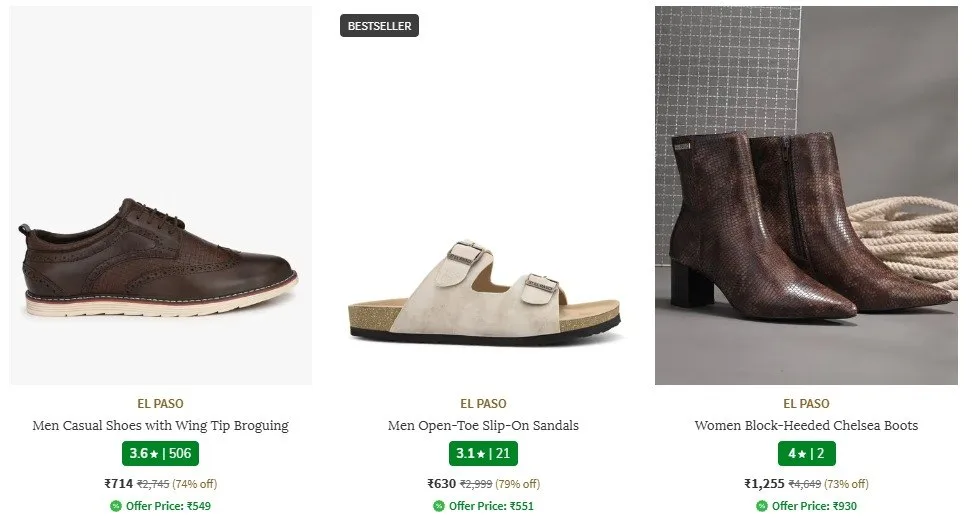 **Ajio | Elpaso Min 60% off   **