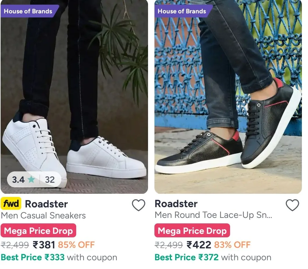 Myntra | Roadster Sneakers Upto 86% off 😱