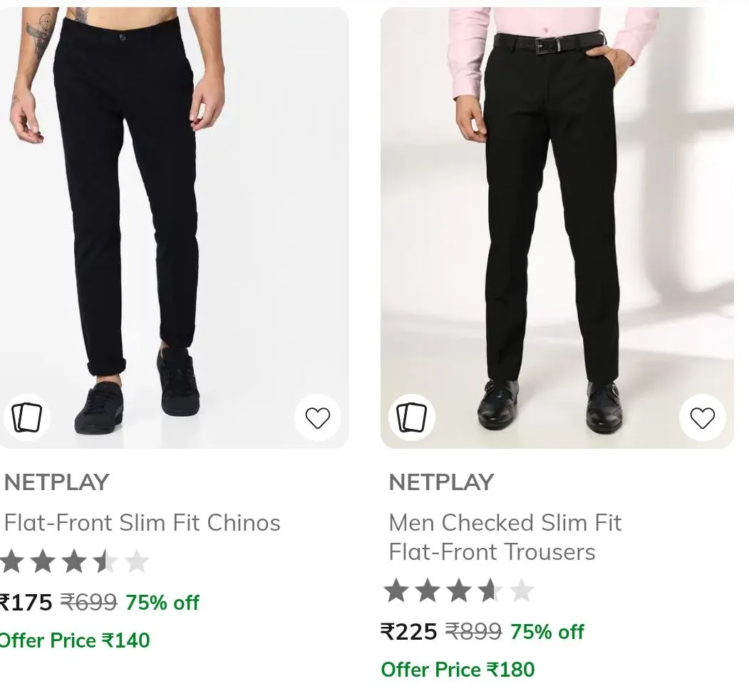 Combo Deal – AJIO Loot  Upto 75% Off On NETPLAY Clothing. Polo T-Shirts, AJIO Loot  Upto 75% Off On NETPLAY Clothing. Shirts, AJIO Loot  Upto 75% Off On NETPLAY Clothing. Trousers, AJIO Loot  Upto 75% Off On NETPLAY Clothing. Sweaters & 2 more