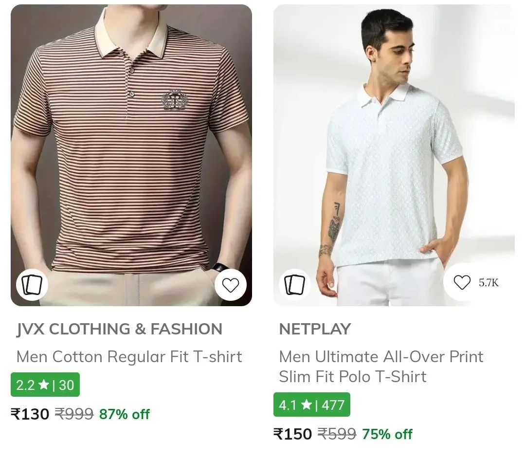 Ajio : Men's Polo T-shirt From @130