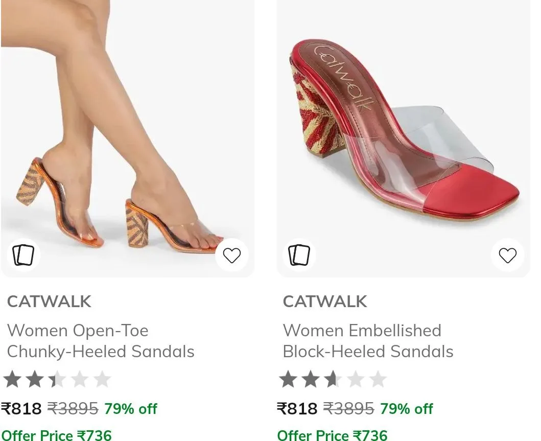 AJIO Loot : Upto 79% Off On Catwalk Women Footwears.