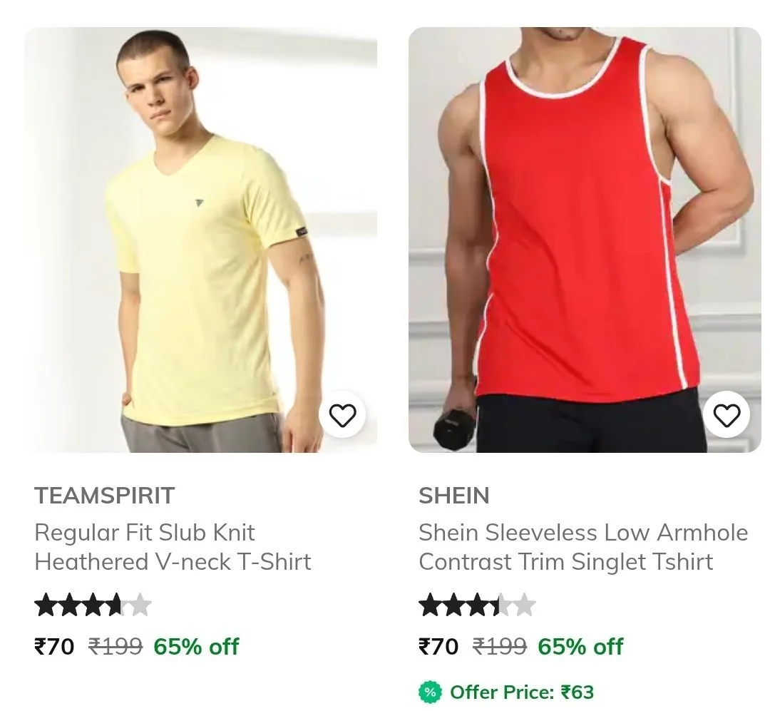 Combo Deal – AJIO  Tshirts Starts @70 Men's, AJIO  Tshirts Starts @70 Women, AJIO  Tshirts Starts @70 Men, AJIO  Tshirts Starts @70 Women