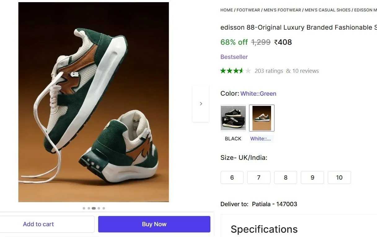 Luxury Branded Fashionable Sneakers @ ₹408