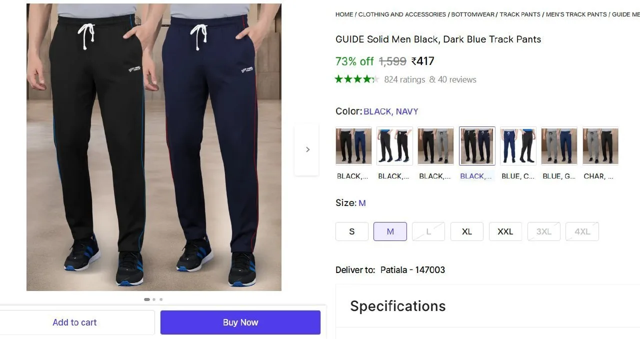 Pack Of 2 Track Pants @ ₹417