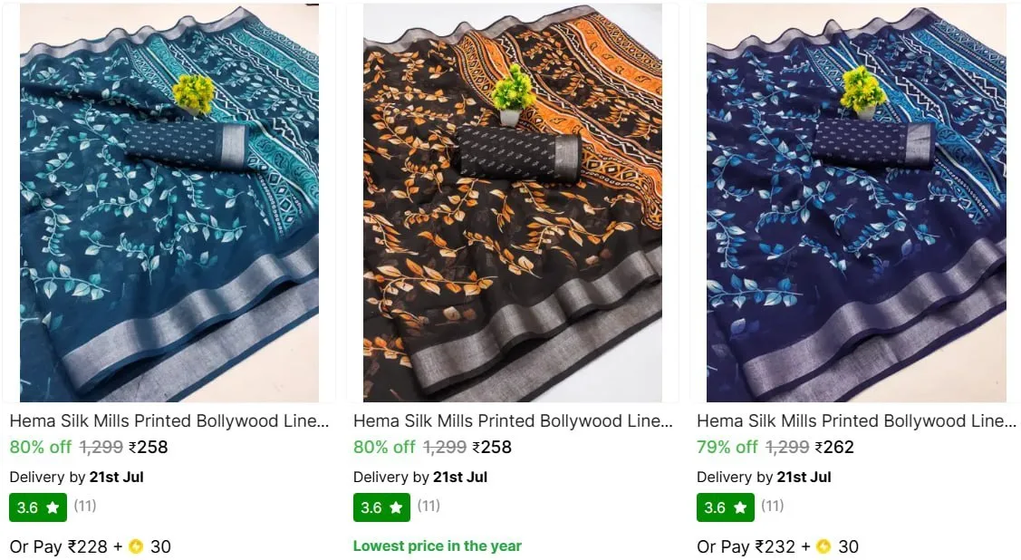 Shopsy | Hema Silk Sarees From ₹258