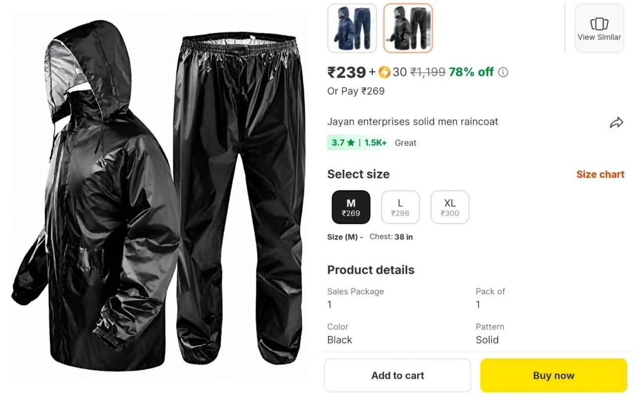 Full Body Raincoat at ₹269