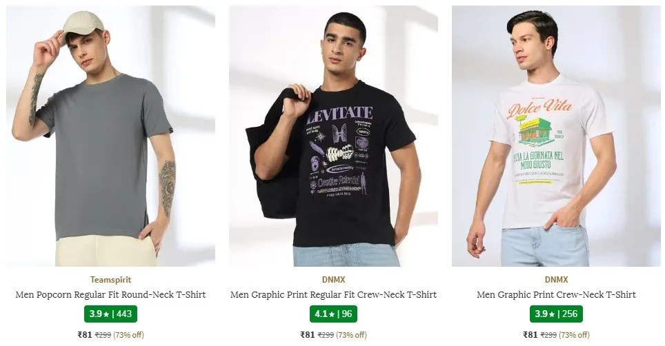 Combo Deal – AJIO Loot  Upto 80% Off On Oversized T-Shirts Start @81 Men’s, AJIO Loot  Upto 80% Off On Oversized T-Shirts Start @81 Women’s, AJIO Loot  Upto 80% Off On Oversized T-Shirts Start @81 Polo T-Shirts, AJIO Loot  Upto 80% Off On Oversized T-Shirts Start @81 Jeans & 2 more