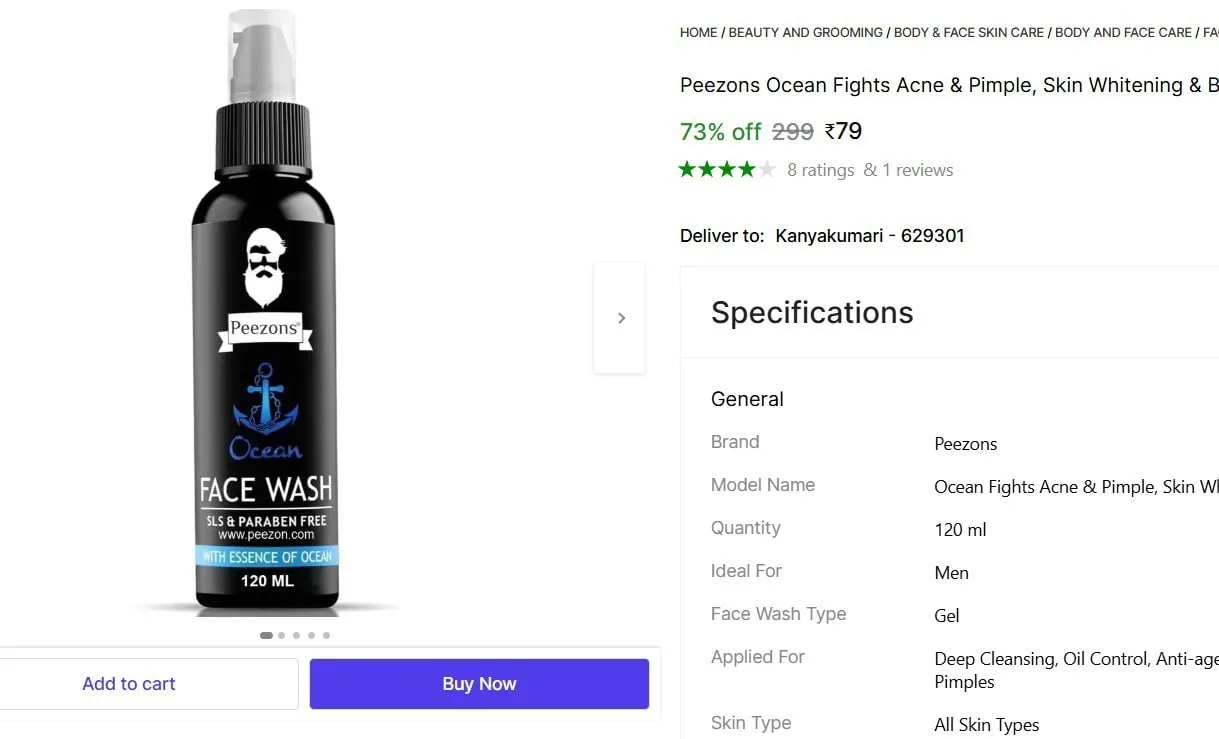 Face Wash (120 ml) @ ₹79