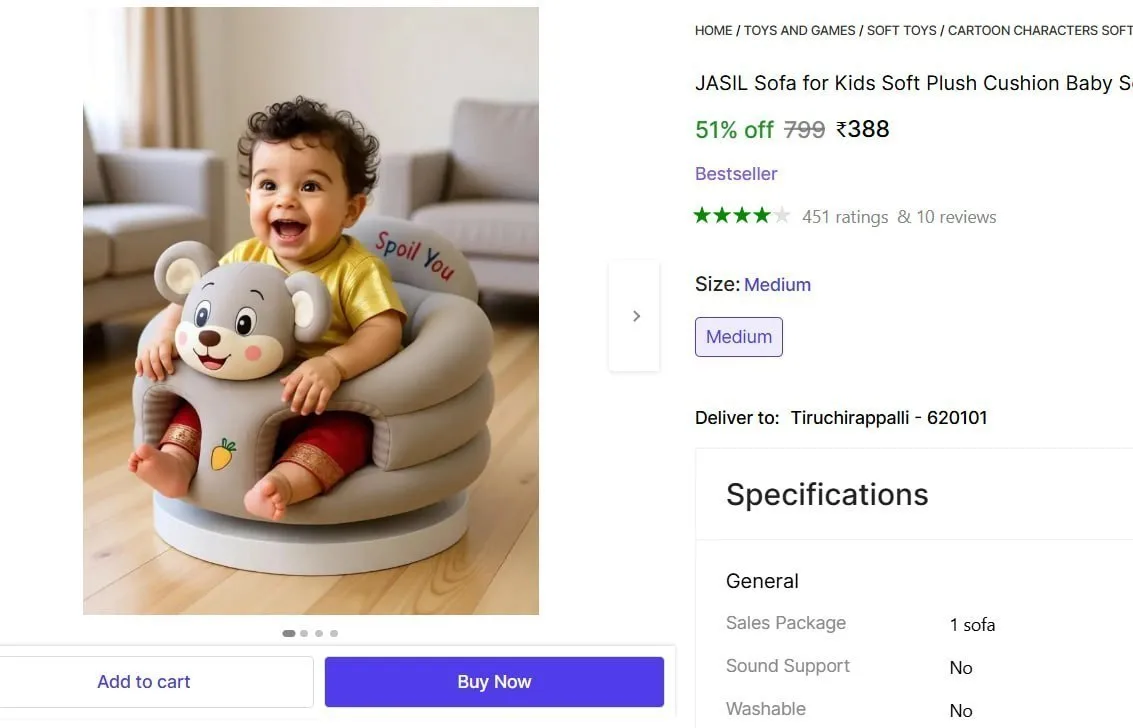 Sofa for Kids @ ₹388