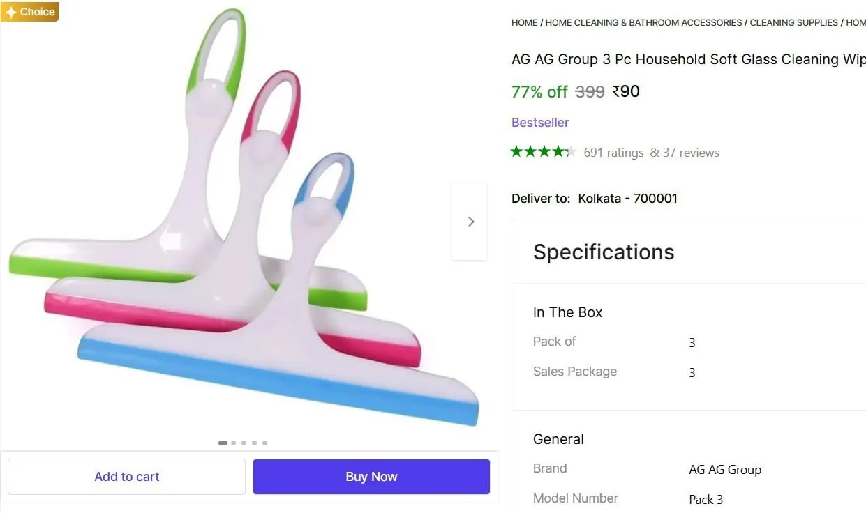 (Pack Of 3) Kitchen Soft Wiper @ ₹90