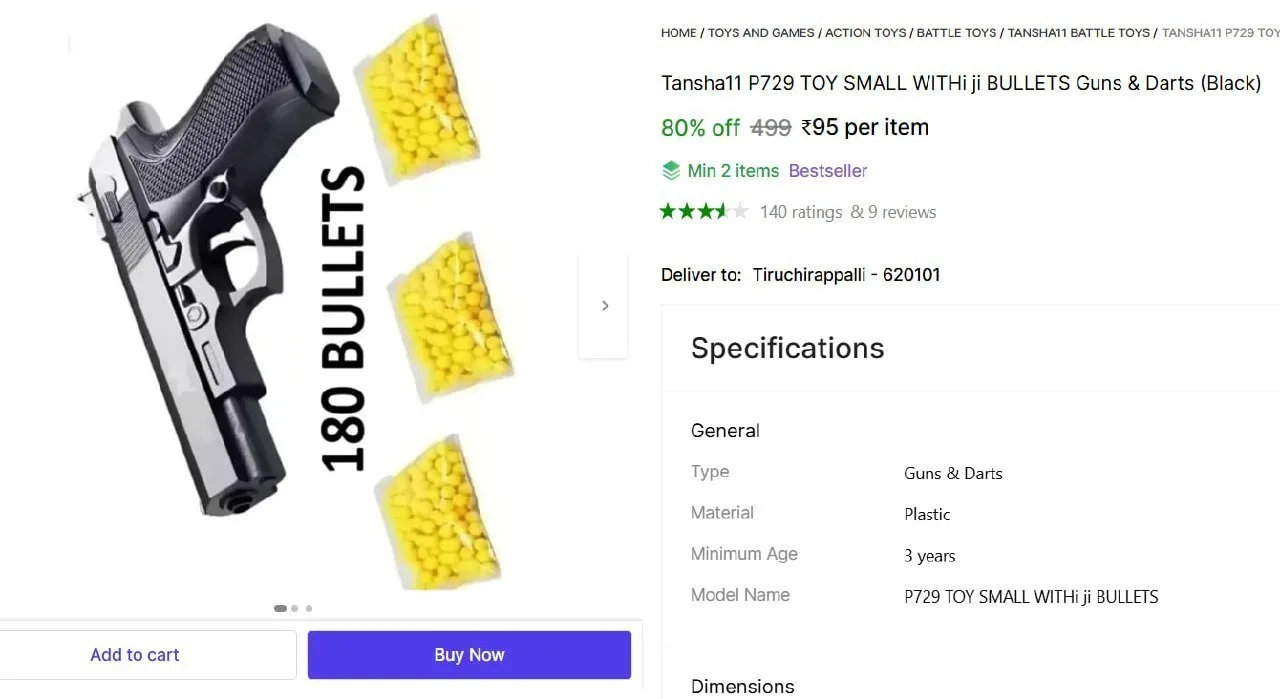 BULLETS Guns & Darts @ ₹95