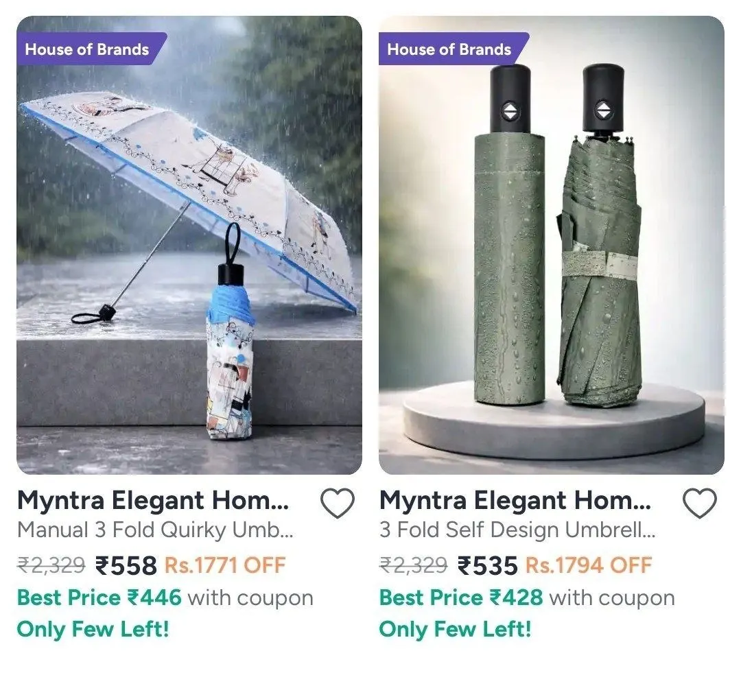 Myntra | Umbrella Starting at 465/-  + Additional Coupon
