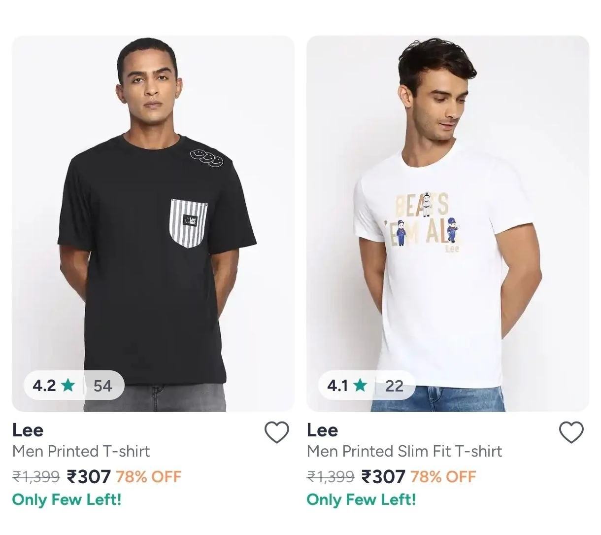 Upto 87% Off On Branded Tshirts.