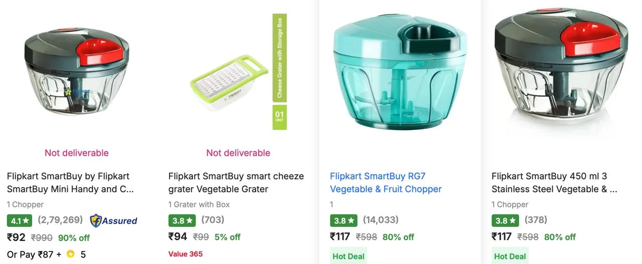 Up to 91% OFF - Flipkart Smartbuy Choppers & Slicers | Starts At ₹99