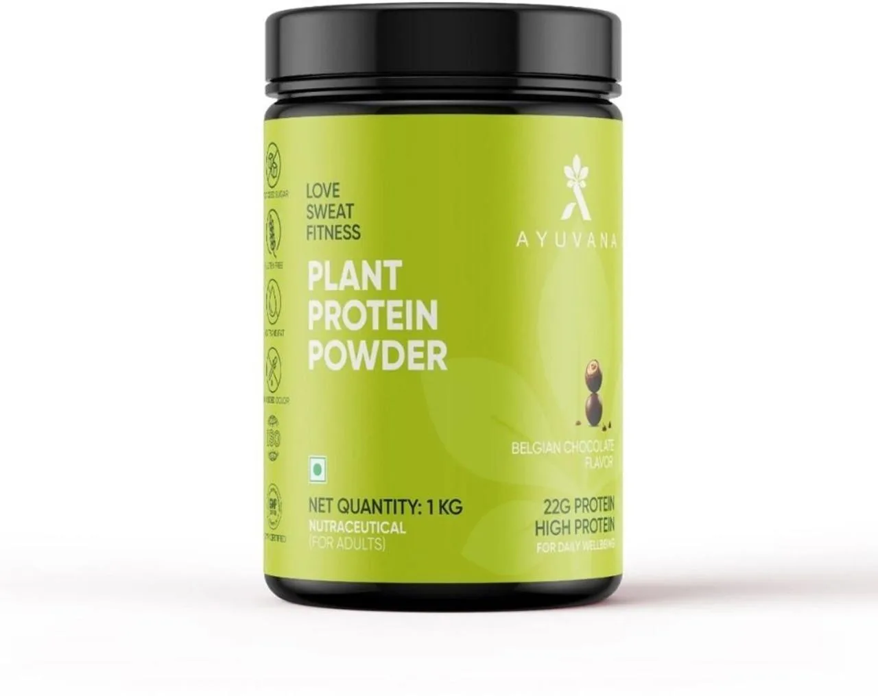 Ayuvana Plant Protein Powder (1 kg, Belgian Chocolate) - 699 (72% off)