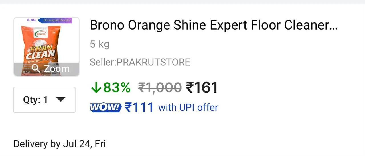 LOOT ₹161 : Detergent Powder 5KG