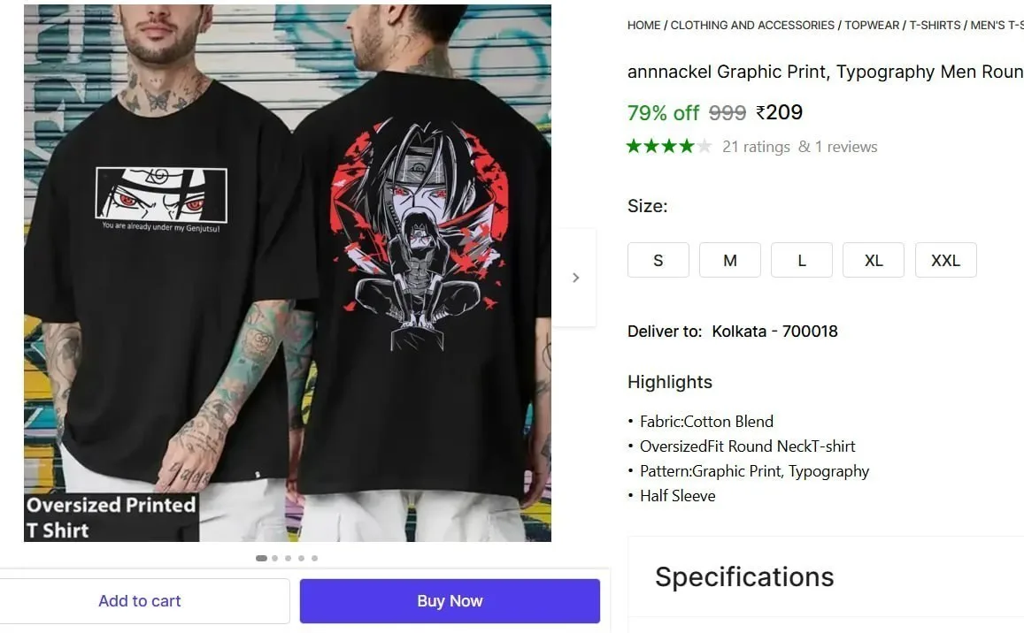 Typography Men Round Neck Black T-Shirt @ ₹209