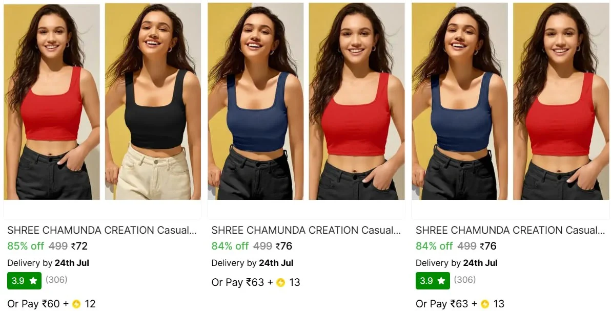 Women's Tops From ₹72