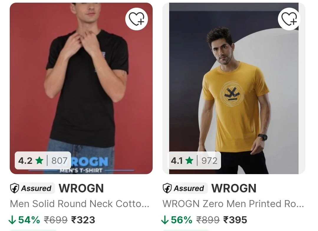Flipkart | Upto 60% Off - Wrogn Men's T Shirts