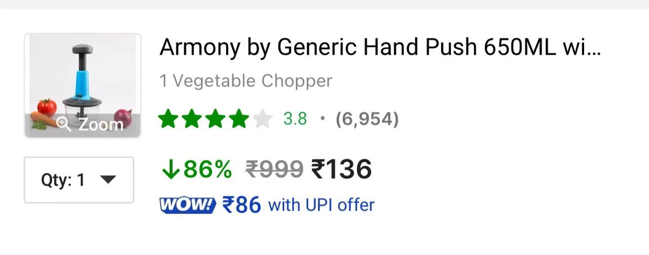 Stainless Steel 3 Blade Vegetable Chopper at 136.