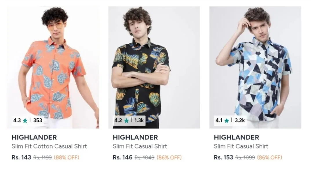 Combo Deal – Myntra  Men's Casual Shirts Starts @143. Masterlink, Myntra  Men's Casual Shirts Starts @143. Highlander, Myntra  Men's Casual Shirts Starts @143. Here & Now, Myntra  Men's Casual Shirts Starts @143. Mast & Harbour & 3 more