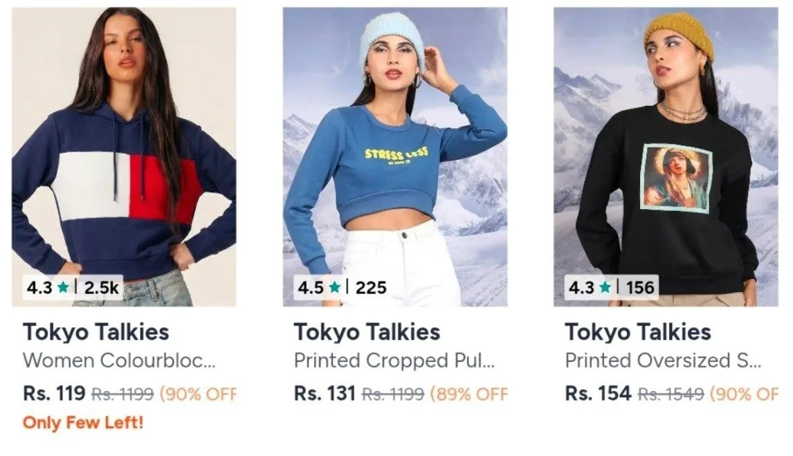 Myntra | Tokyo Talkies Women's Clothing @119