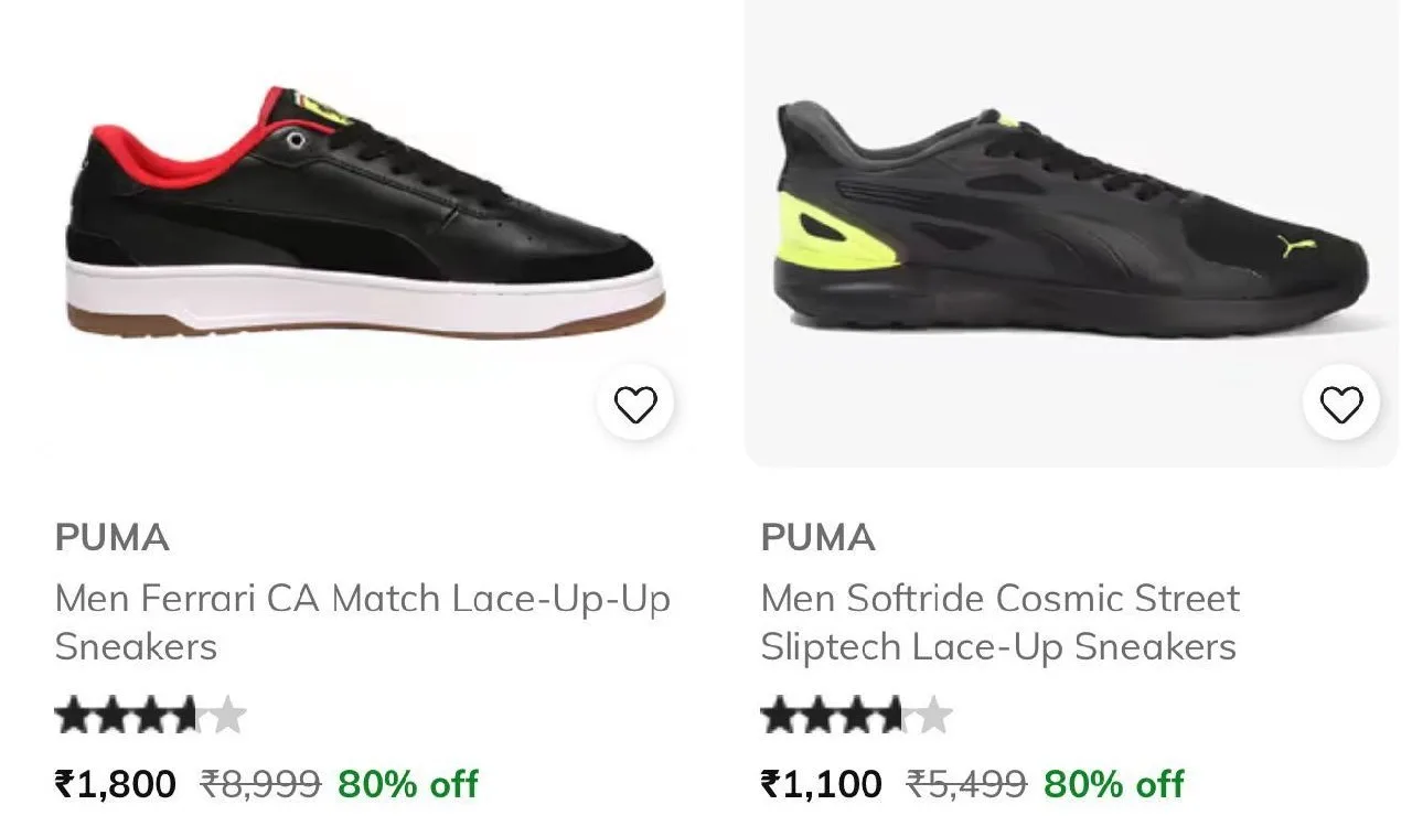 Flat 80% Off : Puma