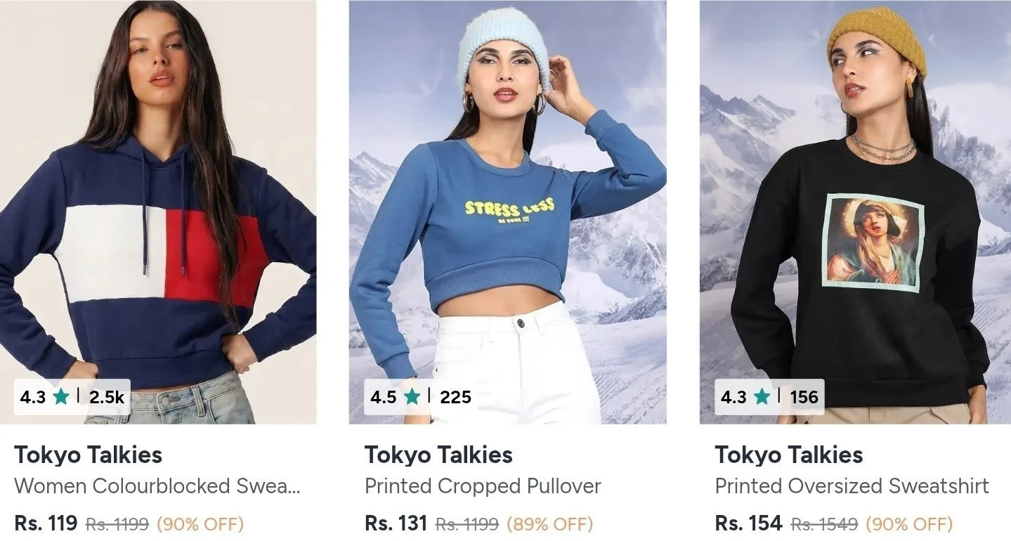 Tokyo Talkies Sweatshirt From ₹119