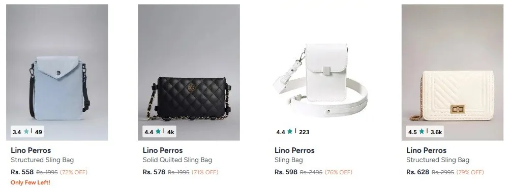 Myntra : Min 70% off : Lino Perros Handbags